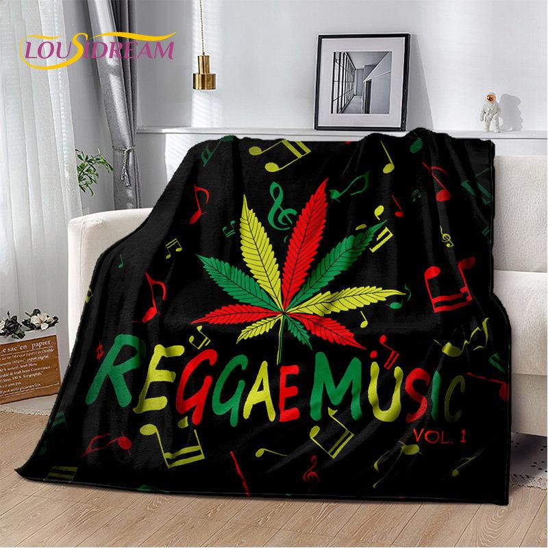 Bob Marley Reggae Music Jamaican Maple Leaf Plush Blanket,Flannel Blanket Throw Blanket for Living Room Bedroom Bed Sofa Picnic