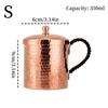 Handcrafted Vintage Pure Copper Coffee Cup,With Lid Juice Breakfast Mug,Woven Handle Hammer Texture Home 550Ml Tea Cup Tableware