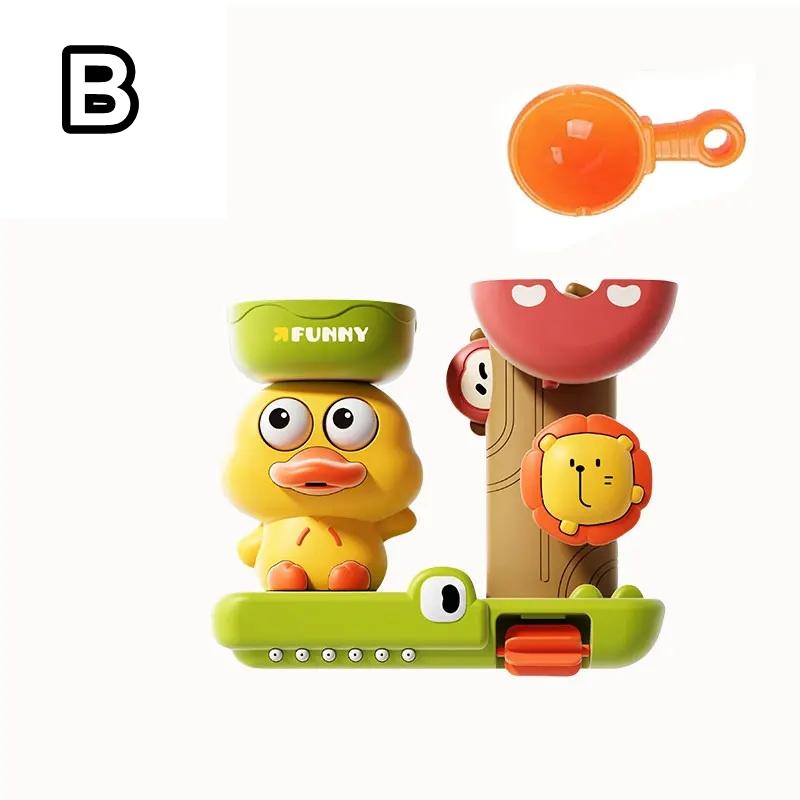 Giocattolo da Bagno per Bambini a Forma di Anatra/Fiore Gioca con l'Acqua Nella Ruota Idraulica del Leone Divertimento per Bambini Nella Doccia Vasca da Bagno Con Ventosa In Regalo per Bambini