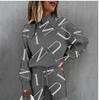 Autumn/Winter 2022 Women's Tie-dye High Neck Long Sleeve Fashion Casual Set