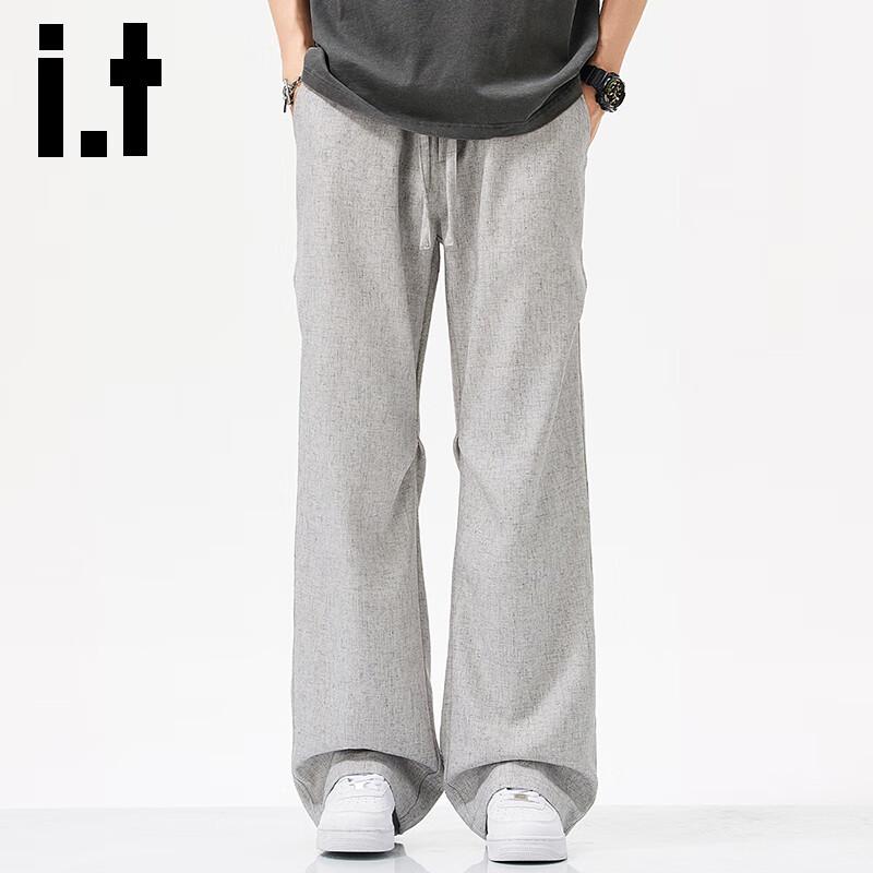 Izzue It Men's Linen Blend Loose Fit Casual Pants