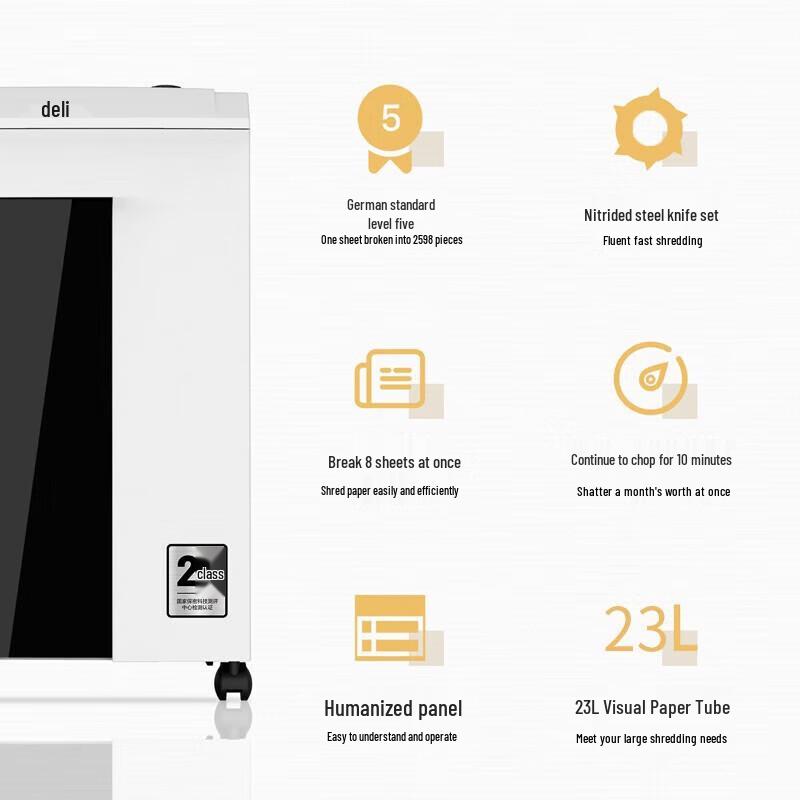 Deli SE660 Level 2 Security Large Paper Shredder