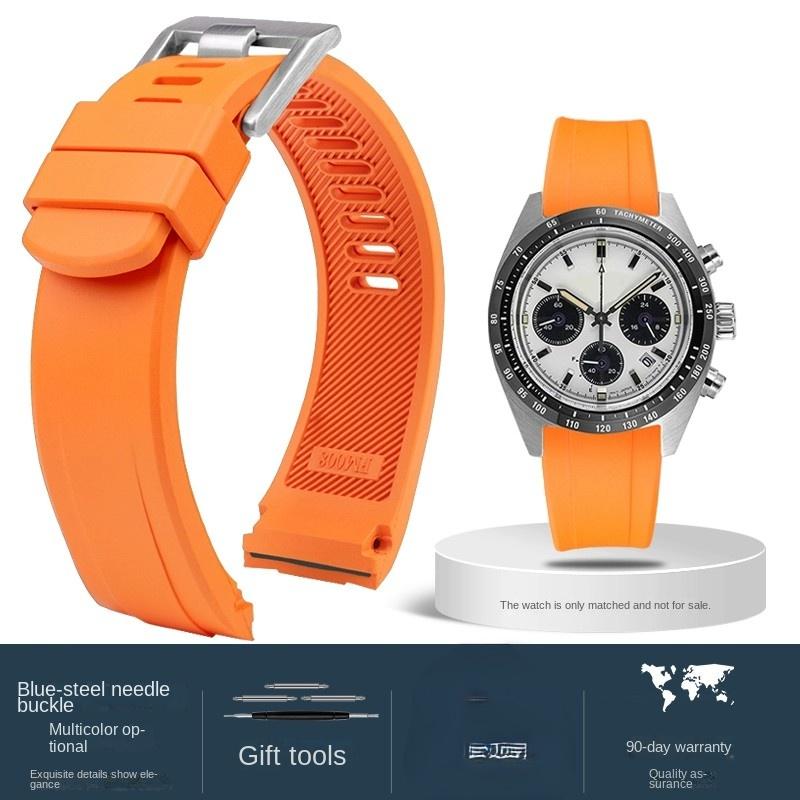 Pentru Seiko PROSPEX SSC813P1 SSC909P1 panda cauciuc capăt curbat Negru Albastru Portocaliu curea ceas Silicon impermeabil moale curea ceas bărbat