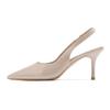 3-1 Baotou rear empty high-heeled sandals women's summer not tired feet single shoes women's pointed thin-heeled high-heeled shoes women