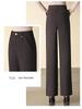 Women's High-Waist Acetate Wool Straight-Leg Pants: Warm, Velvet-Lined, for Autumn/Winter
