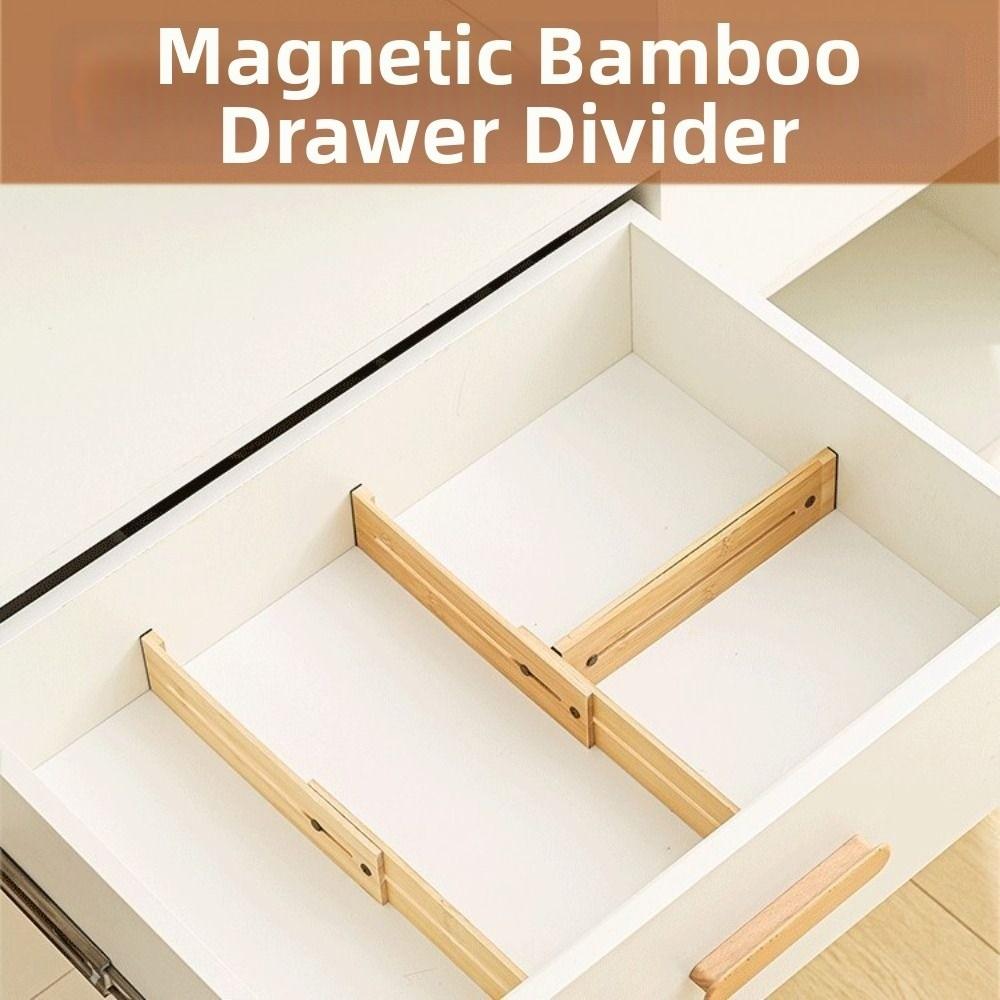 Secure Fit Retractable Drawer Dividers Bamboo Cabinet Storage Partition Divider  Bedroom Dresser