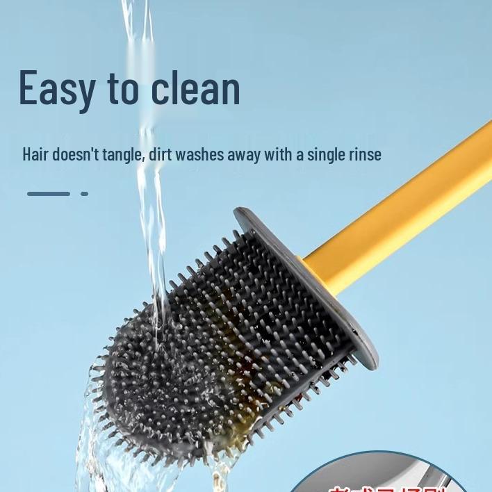 Wall-Mounted Soft-Bristled Toilet Brush for Complete Bathroom Cleaning