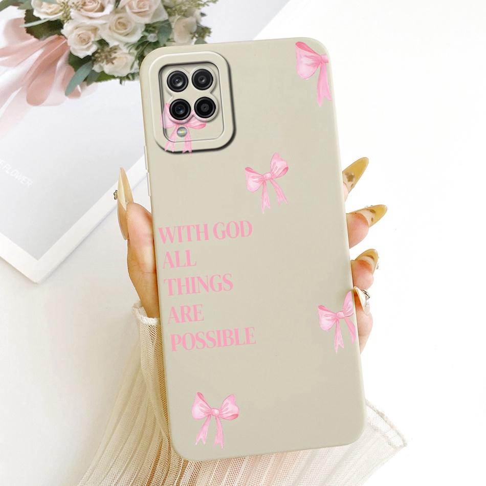 For Samsung Galaxy A12 M12 SM-A125F A127F Cute Cat Flower Butterfly Cartoon Phone Case Shockproof Soft Silicone Cases