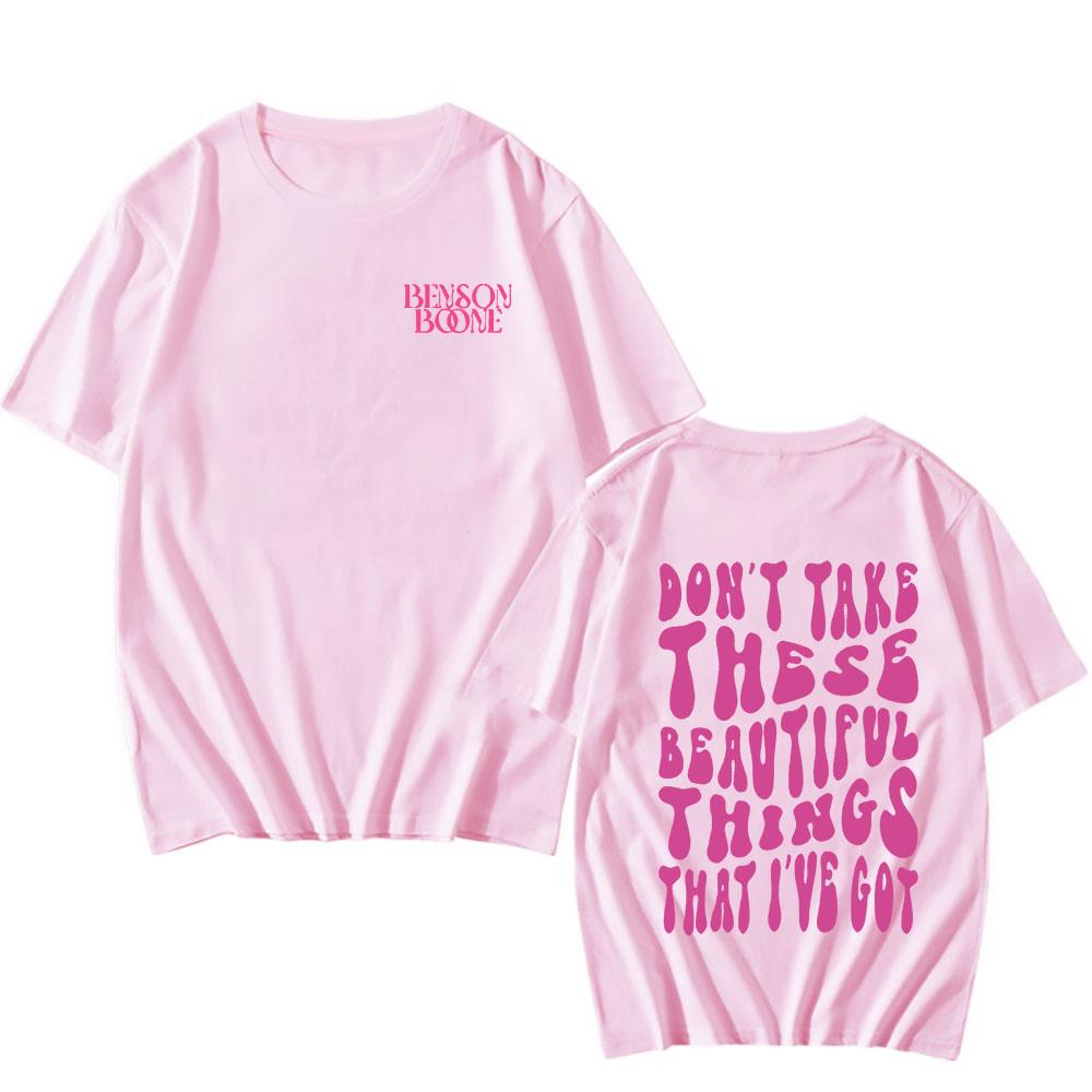 Benson Boone T-Shirt Herren/Damen Sommer Mode Neu Kurzarm Retro Bedruckt Reine Baumwolle Rundhals Hip Hop T-Shirt Oberteile