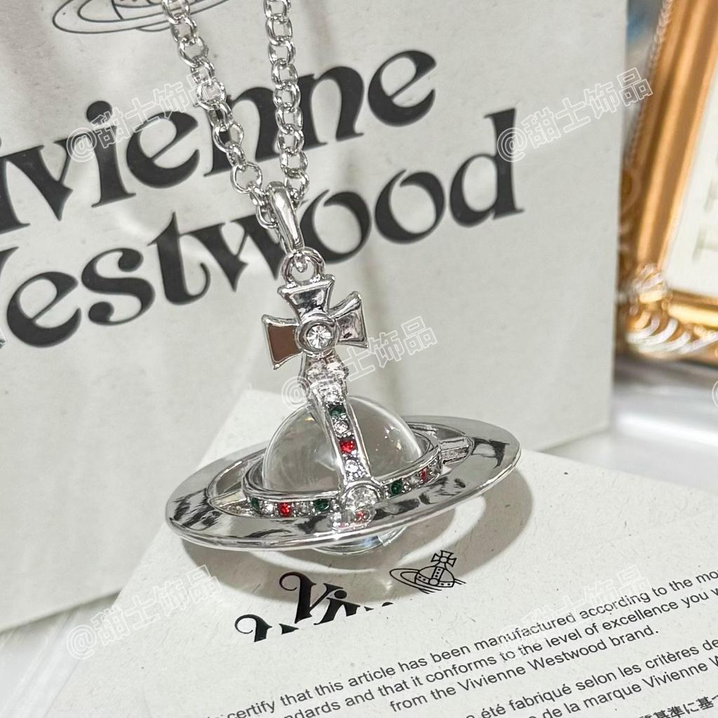 Vivienne Glacier Blue ORB Necklace - Women's European & American Style 3D Planet Saturn Pendant