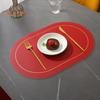 Insulation Pad Easy Clean Faux Leather Placemat Heat Resistant Table Protection Mat for Home Kitchen