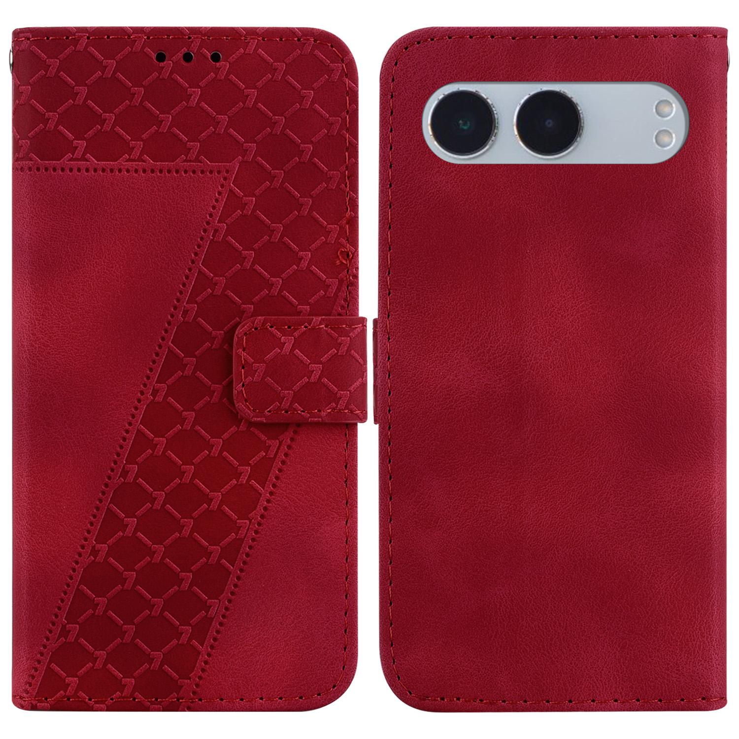 For OnePlus Nord 4 Stand Case 7-Shaped Pattern Imprint Leather Phone Cover C