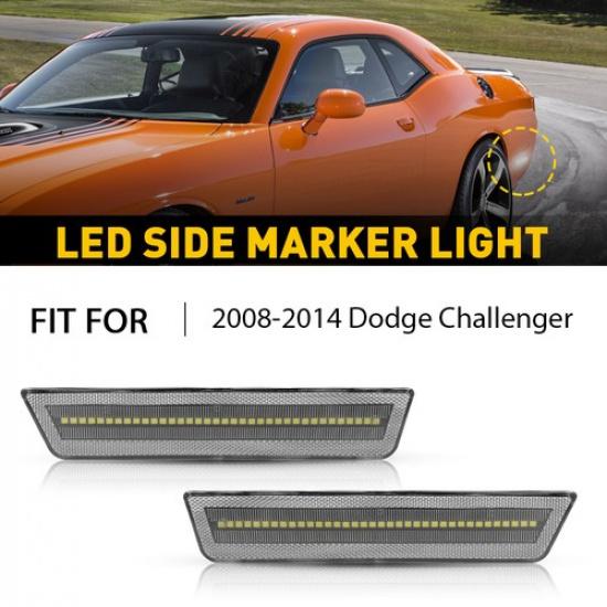 

For Dodge 08-14 Challenger Rear Clear Bumper Pair Side Marker Replacement Light