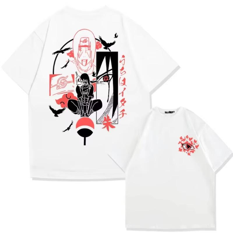 Naruto Animation Derivatives T-shirt Uchiha Itachi Uchiha Sasuke Printing Men Summer Fashion Casual Oversized Streetwear