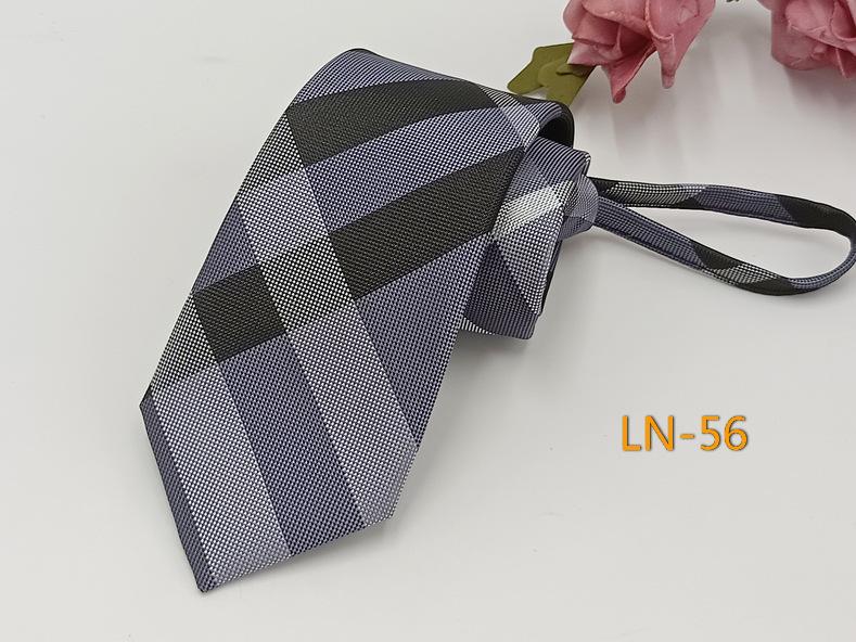 Men's Professional Striped Jacquard Zipper Tie, 7cm