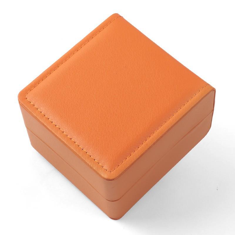 Men's Rounded Corner PU Leather Watch Box - Stylish Flip-Top Design for Storage and Packaging