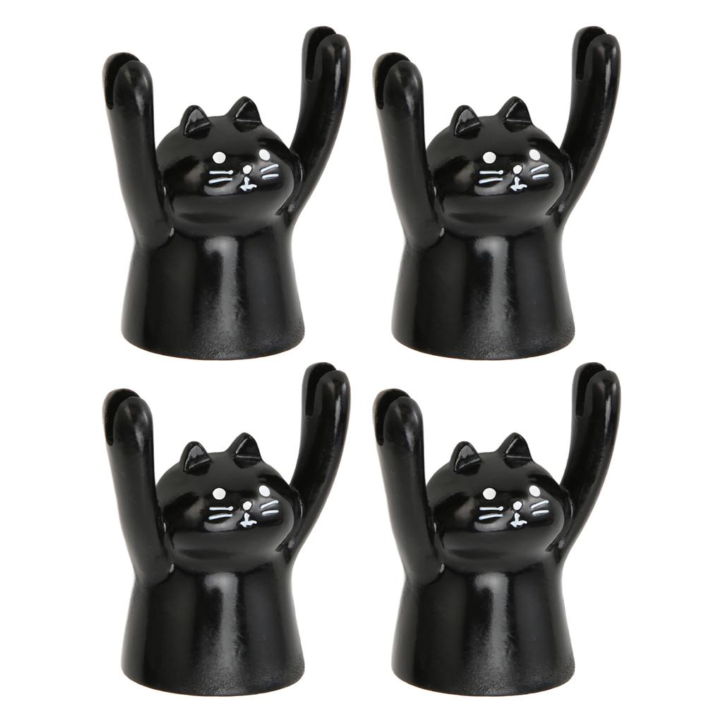 4Pcs Cartoon Photo Clip Cute Cat Resin Stable Eye Catching Animal Note Holder for Wedding Party