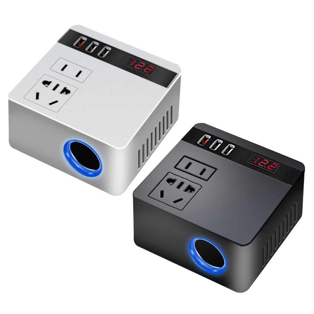12V 24V To 220V Car Power Inverter 150W With 3 USB Ports Power Adapter For Mobile Device Rapid Charging