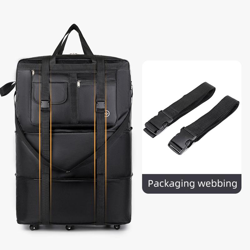 

75л Дорожная сумка для авиаперевозок, вместительный чемодан для учебы за границей, авиационный ящик для перевозки грузов, универсальная складная сумка на колесах bag&package чёрный