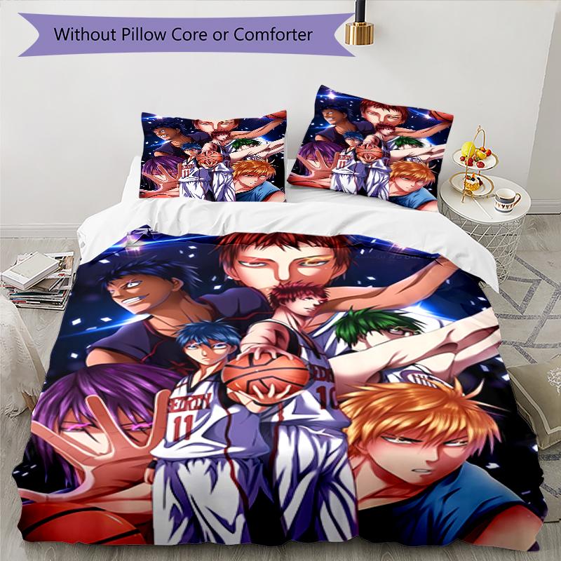 Set di biancheria da letto con 3 pezzi a tema Kuroko's Basketball2, set copripiumino include copripiumino e federe, perfetto per la decorazione della camera da letto in ogni stagione e come regalo