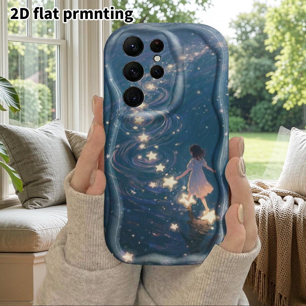 Phone Case: 2D Flat Samsung Galaxy A34 A35 M05 M06 S20 S22 S21 FE Plus 5G Protective Case, Couple Style, Star Stepping Girl, Christmas and Halloween G