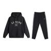Letter Loose Hoodie Pullover Long Sleeve Fleece Comfortable Breathable Cuffed Warm Sweatpants Casual Sports Suit AWDU673-3+YKLU333-1