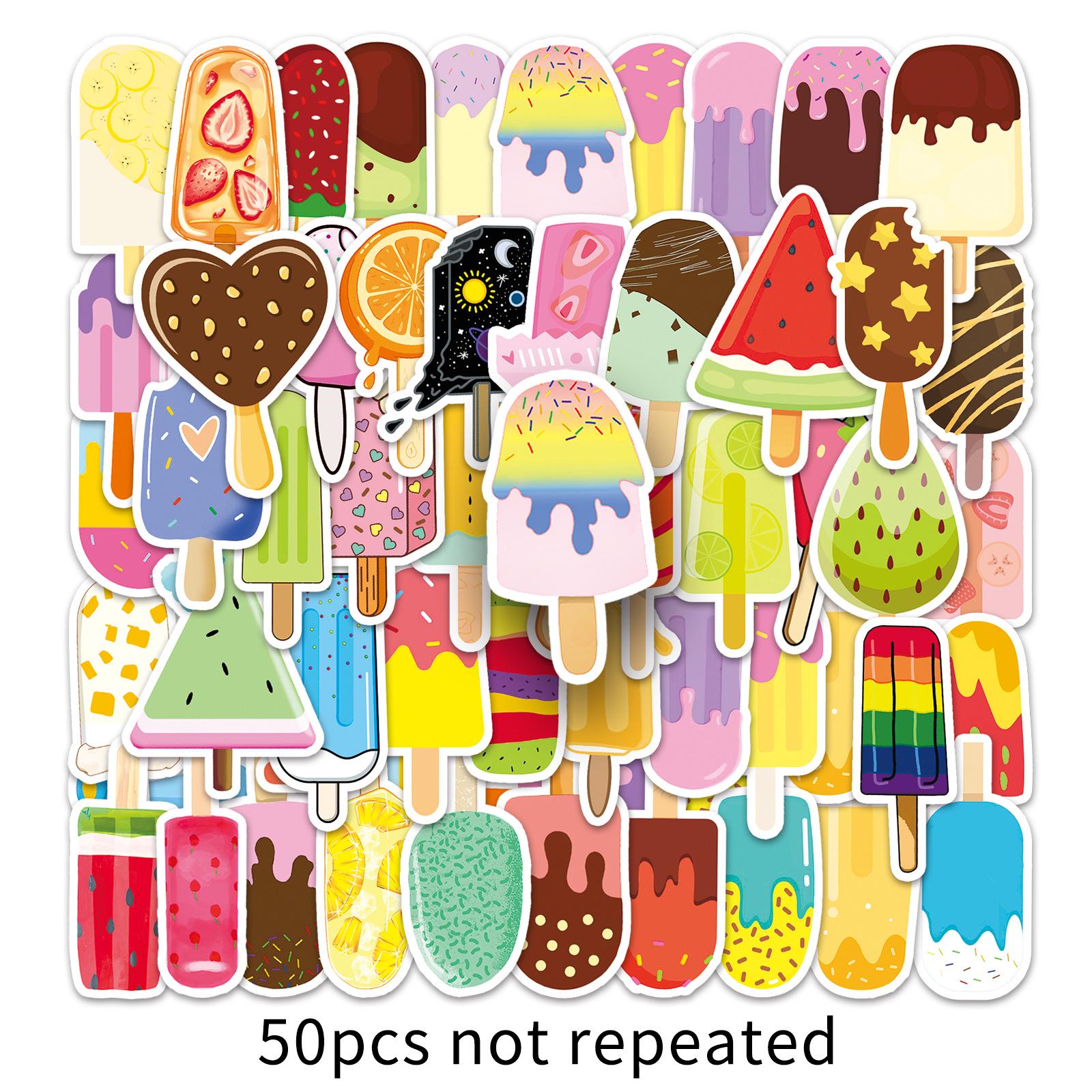 

50 Delicious Food Graffiti Popsicle Stickers – Waterproof Decoration for Water Bottles, Stationery & Planners, Small Size