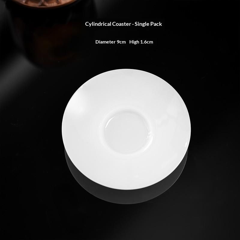 

High-end Jade Porcelain Tea Coaster Tea Tray Accessories Tea Mat Personal Use Tasting Cup Master Cup Coaster Anti-drain 200ml