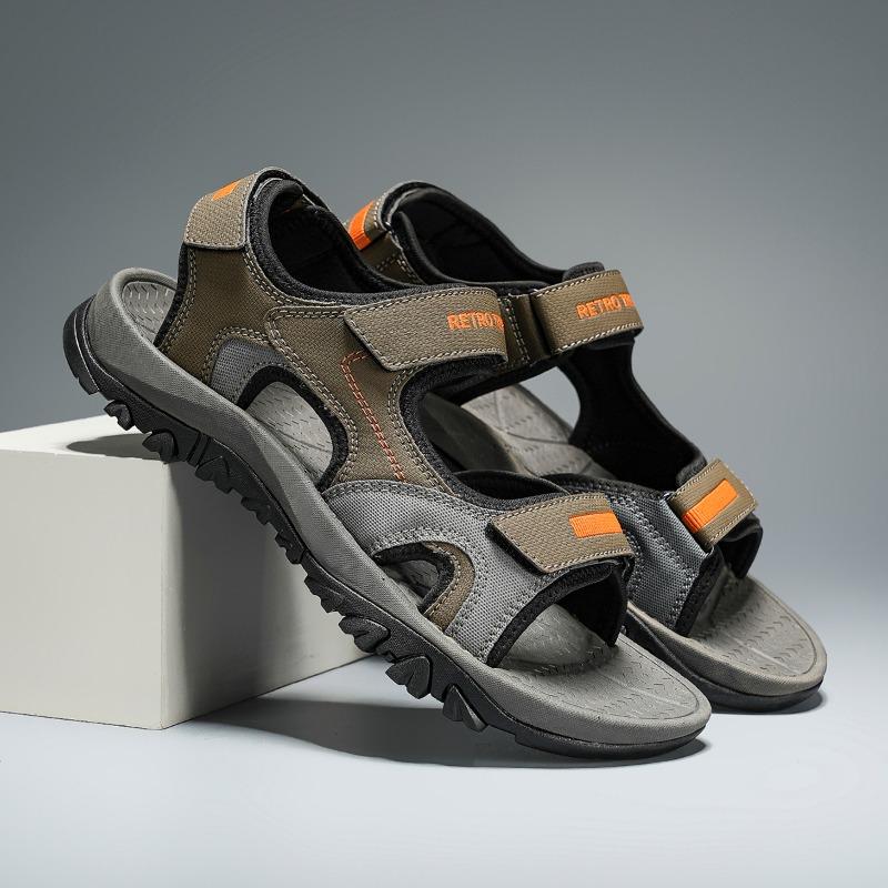 

Мужские крупномасштабные уличные пляжные сандалии для альпинизма, легкие волшебные тапочки 39 оранжевый/серый