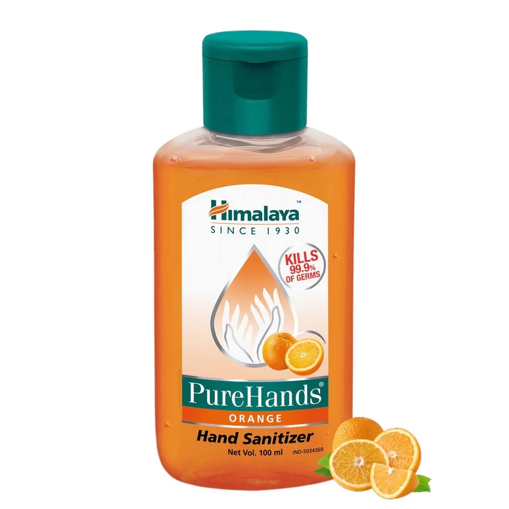 Himalaya Pure Hands Orange Hand Sanitizer 100ml Pack Of 1 Alcohol Based Quick Drying Gel For Germ Protection And Fresh Clean Hands