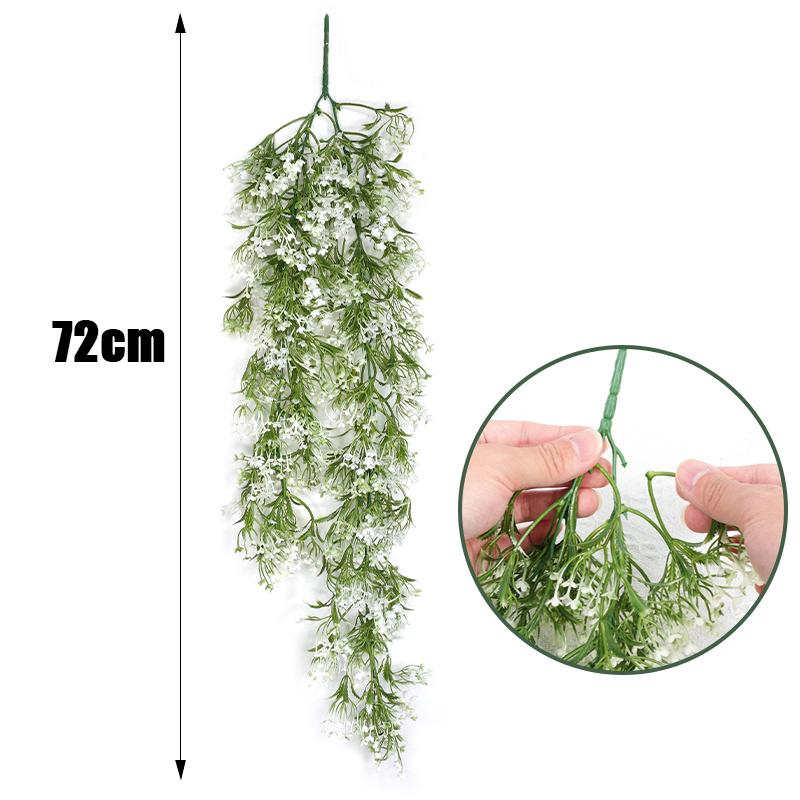 

Искусственная белая гипсофила, маленькие цветы, искусственные растения, виноградные лозы, декор для дома и сада, подвесной для комнаты, свадебная настенная гирлянда, украшение