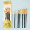 10Pcs Set Multi-Functional Watercolor Brush Plastic Rod Art Painting Watercolor Gouache Oil Brush Nylon Hair Hook Line Oil Brush
