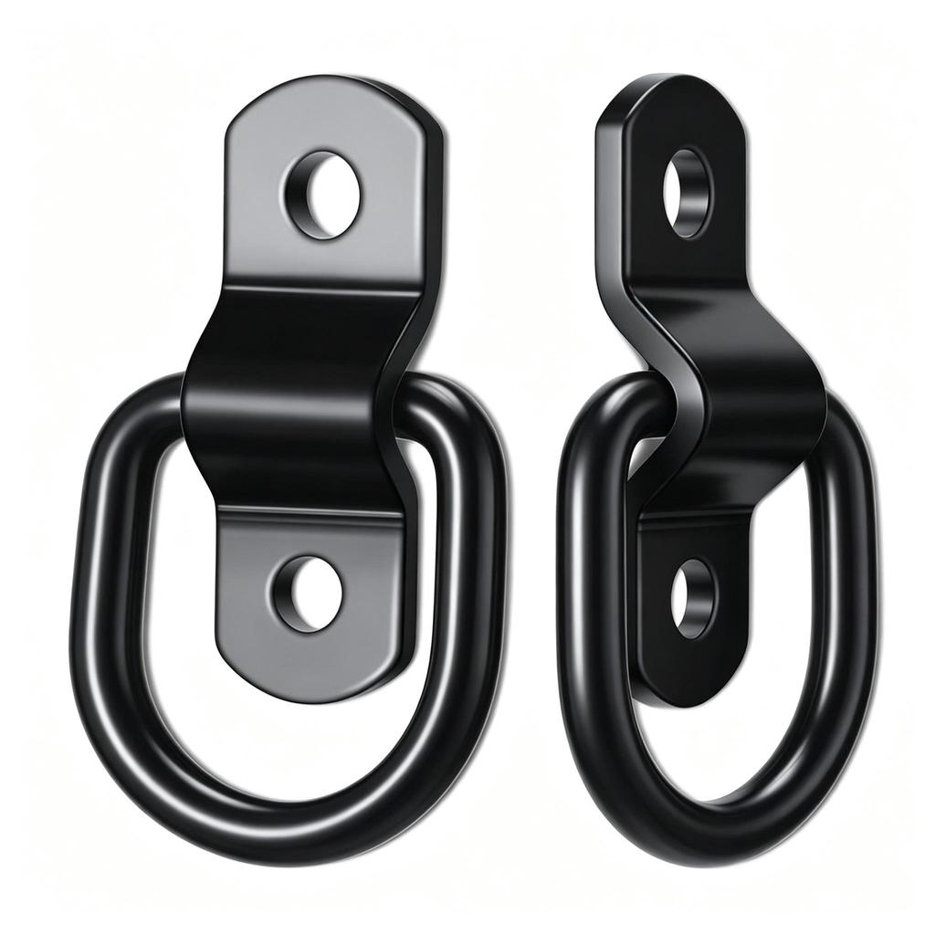 D-Ring Tie Down Anchor Black Steel 1 Piece