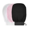 Black Exfoliating Bath Mitt: Medium Grit, Double-Sided for Painless Exfoliation and Massage, Perfect for Back Scrubbing and Shower Use.