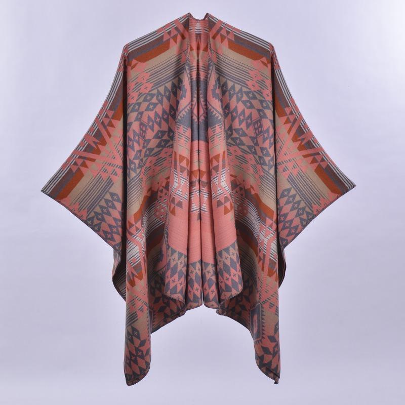 Doppelseitiger Damen Cape Schal einfach vier Jahreszeiten Imitat Kaschmir Schal Stola klimatisierter Raum warm draußen