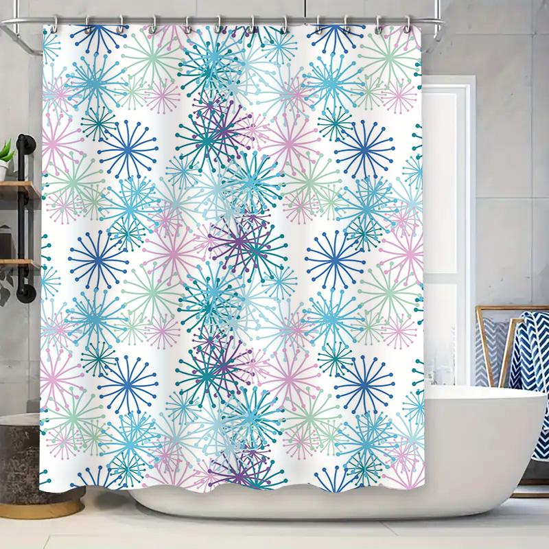 

Vintage Blue Pink Shower Curtain Waterproof Bathroom Decor Modern Floral Pattern Fabric Shower Curtains for Home Decoration Size 90x180cm