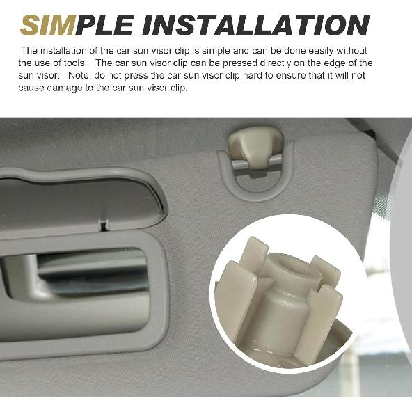 2PCS Sun Visor Clips, Compatible with Liberty, Dodge Nitro, Car Interior Sunscreen Holder Hook, Sun Visor Clip Replacement 1AR26BD1AA, 1AR26DW1AA