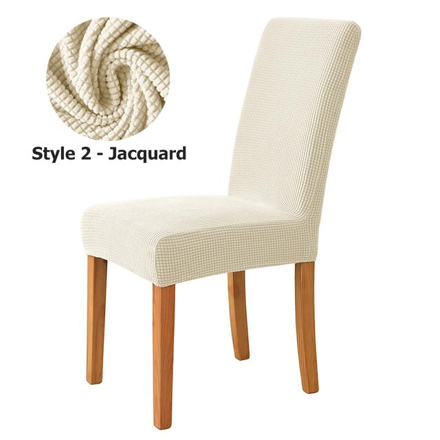 New T -Jacquard Chair Cover Elastic Solid Color Chair Covers For Dining Room Hotel Use Home Ornamental Washable Design Anti -Dirty Seat Protectors