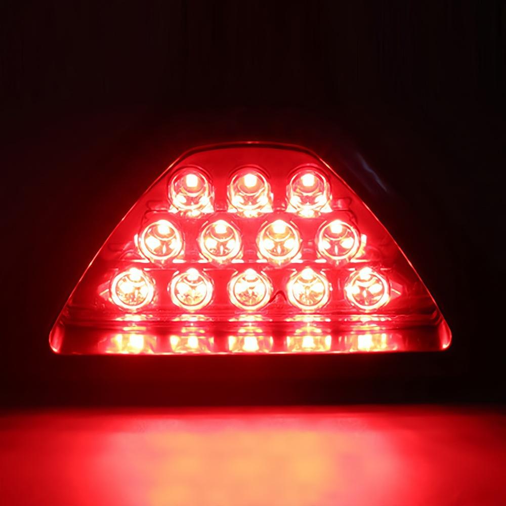 2PCS Car Ail Motorcycle Tail Pilot Signal Lamps Accessories 12V LED Rear Fog Light Triangle Red Led Brake Strobe Warning Lamp