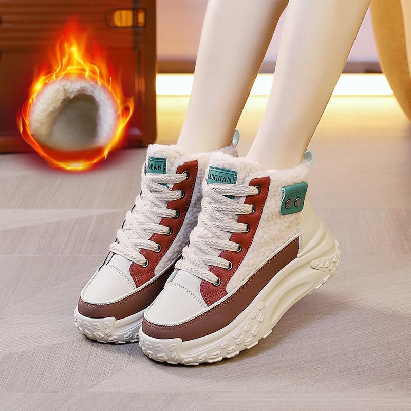 Women s High Top Velvet Cotton Sheepskin Sports Shoes for Winter 35 2356₽