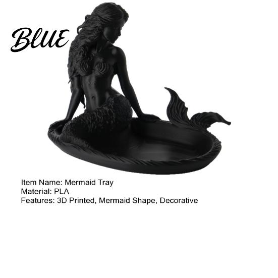 Bedroom Vanity Accessories 3D Printed Mermaid Jewelry Tray Vintage Rings Earrings Necklaces Organizing Display Tray Dish Decorative Trinket