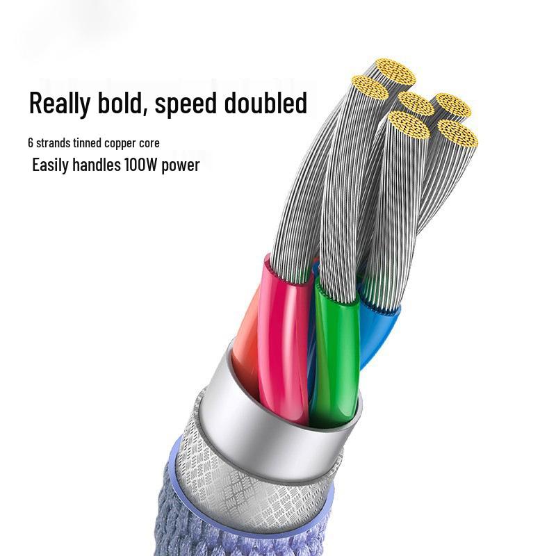 Jingyao 120W Typ-C Kabel 6A - Stoff Schnellladegerät für Huawei Honor