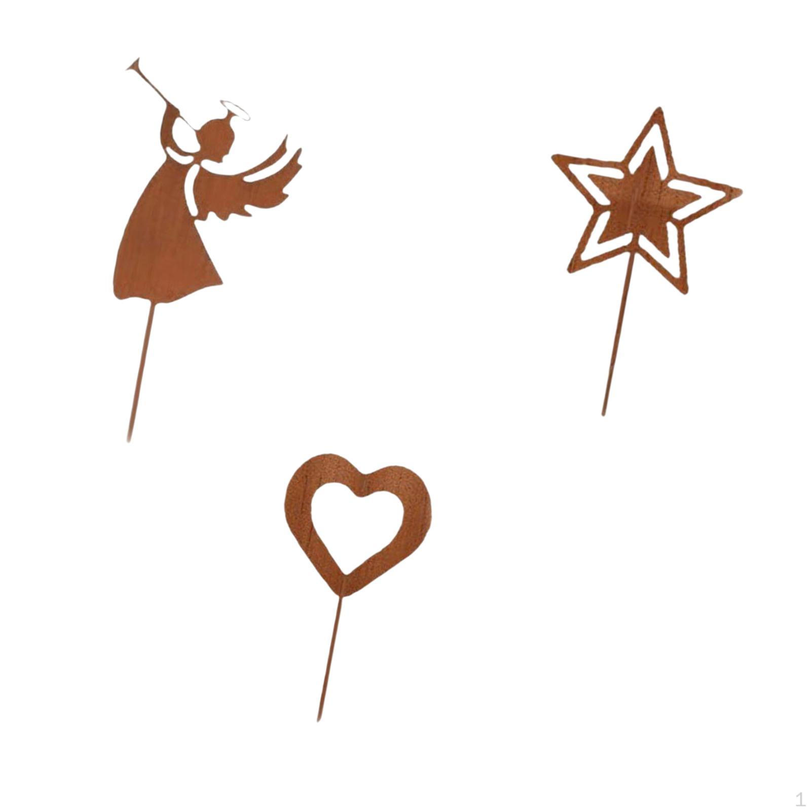 

Рождественский садовый столб, знаки, художественная статуя, наружное украшение, декоративный металлический столб для Style B 3Pcs Set