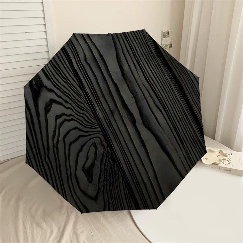 

1PC Wooden Texture Umbrella-8-Rib Reinforced, Automatic Open, Lightweight & Durable, Cute Fashion Accessory for Outdoor-T373