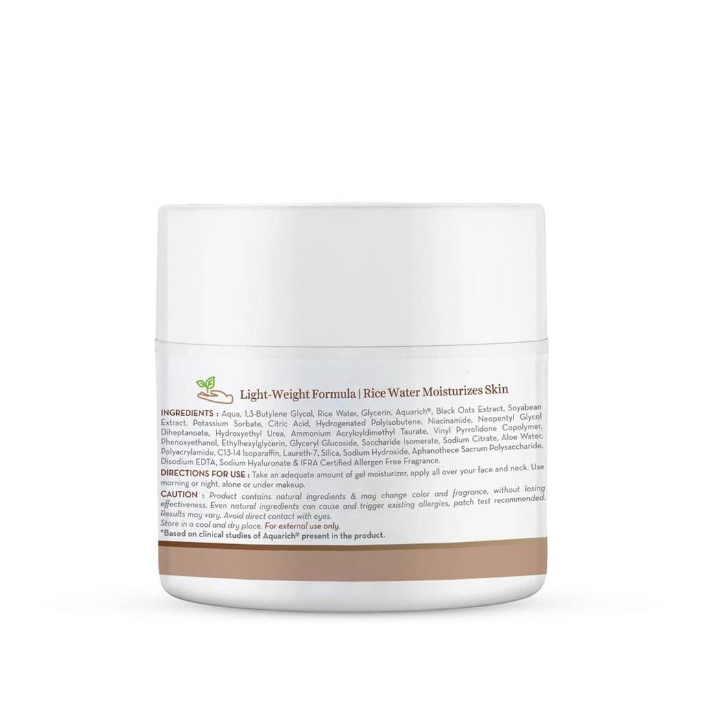 Mamaearth Rice Gel Face Moisturizer For Glass Skin With Niacinamide 100ml | Lightweight Hydration For Smooth Even-Toned Glowing Skin