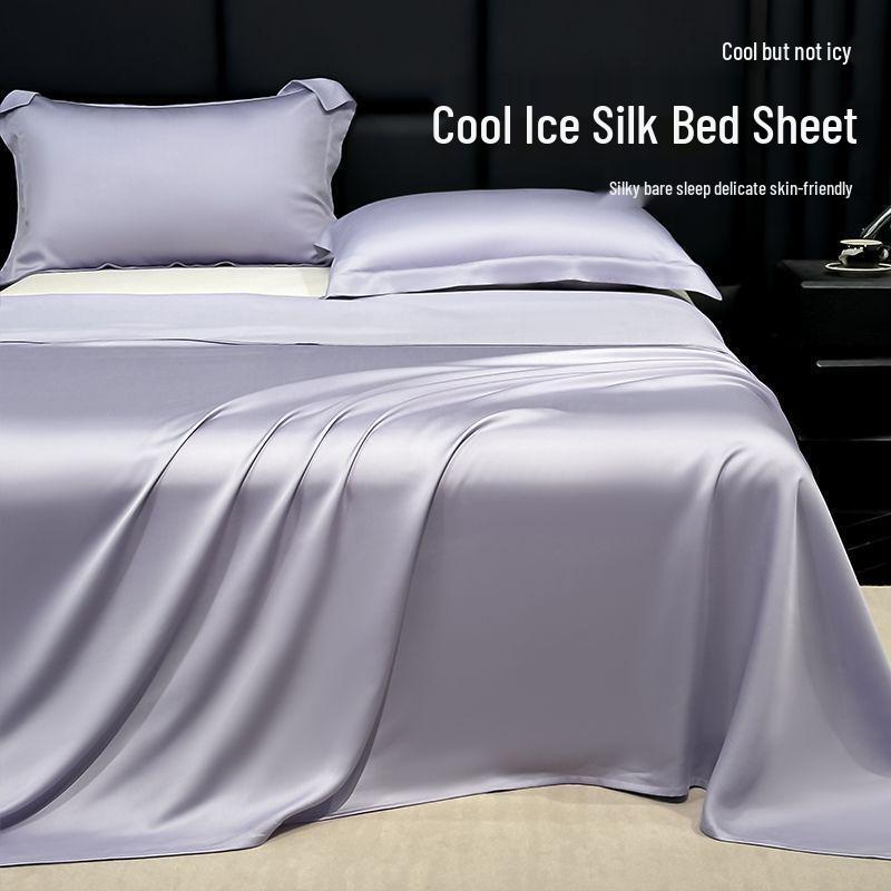 Juego de Ropa de Cama de Seda Helada de Verano Refrescante - Funda Nórdica Lavable y Transpirable, Funda de Almohada para Dormitorios de Estudiantes Individuales