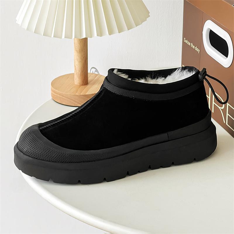 Suede Leather Men's  Ankle Boots Stylish Snow Sneakers Outdoor Casual High Top Shoes Fashion Male Winter Warm Boots Comfy Botas