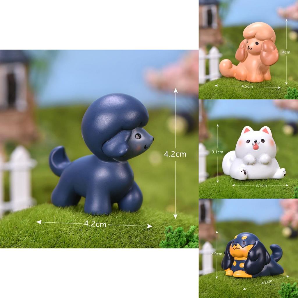 Entzückende Pomeranian-Hundefigur aus Kunstharz, perfekt für Miniaturgärten und Terrarien