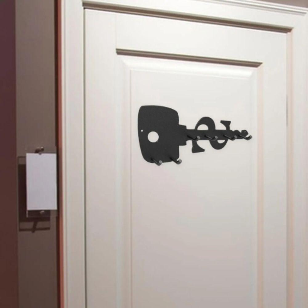 Stainless Steel Wall Mounted Holder 6 Hooks Space Efficient Storage System Rustproof Decorative Design Key Holder Bathroom