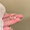 Bow pearl beaded ring women's ins niche design decorative open ring light luxury high sense stacked ring